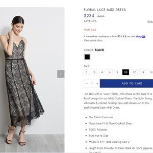 NEW FLORAL LACE MIDI DRESS by Elie Tahari